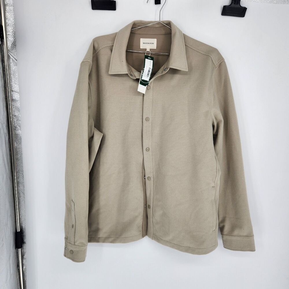 Mason Row Men's Large Beige Woodland Shirt Jacket NWT